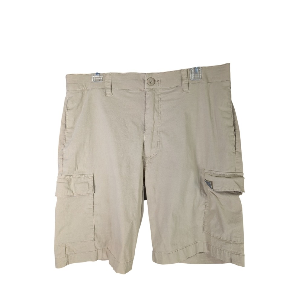 Wearfirst Cargo Shorts Mens 36 Khaki Stretch Cotton Nylon Utility Pockets - Picture 1 of 7